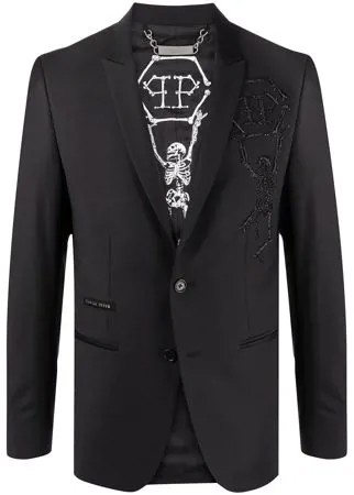 Philipp Plein пиджак Skeleton с вышивкой