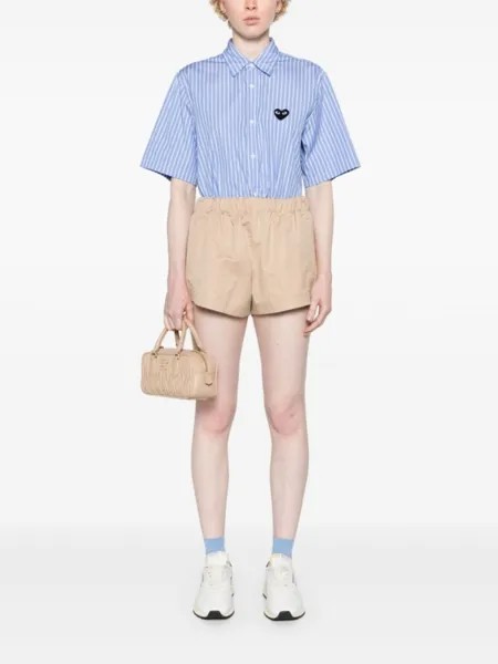 Comme Des Garçons Play полосатая рубашка с нашивкой, синий