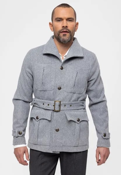 Куртка межсезонная Lapel Collar Belt Detailed Antioch, цвет light grey