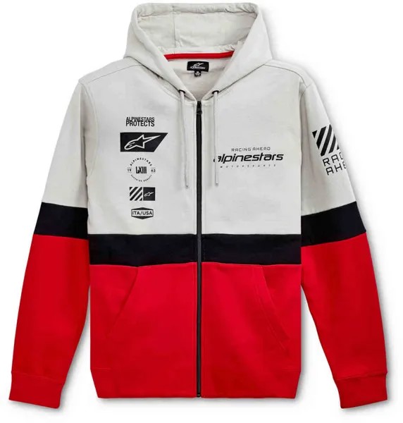 Толстовка на молнии Position Alpinestars, серый/черный/красный