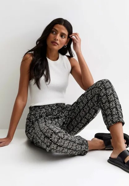 Тканевые брюки FLORAL PRINT JOGGERS New Look, черный