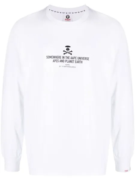Футболка с логотипом AAPE BY *A BATHING APE, белый