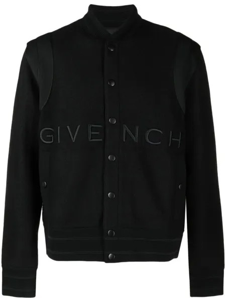 Givenchy embroidered-logo bomber jacket, черный