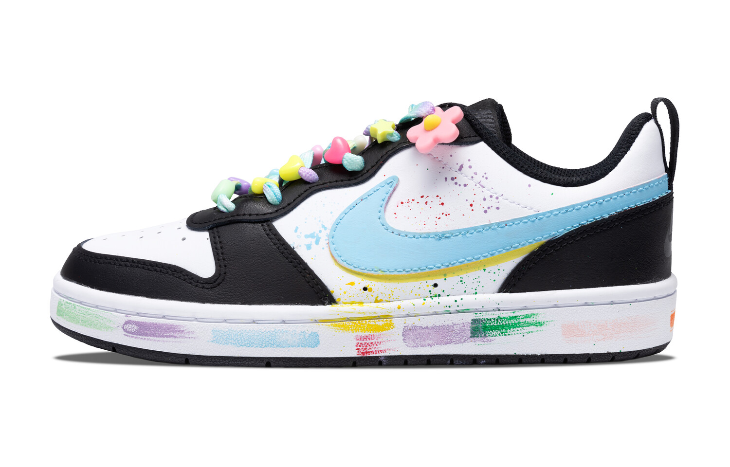 Кроссовки Nike Court Borough Skateboarding Shoes Women's Low-top Black/blue/white, светло-зеленый