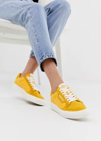Кроссовки горчичного цвета adidas Originals Continental 80-Желтый