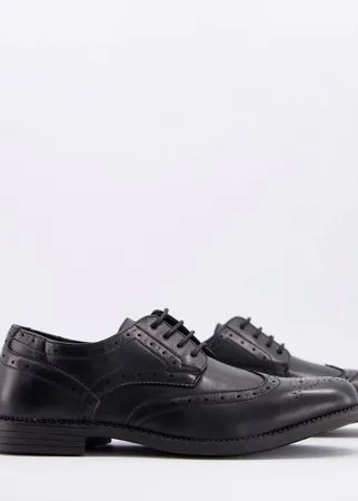 Строгие черные броги на шнуровке Truffle Collection-Черный цвет