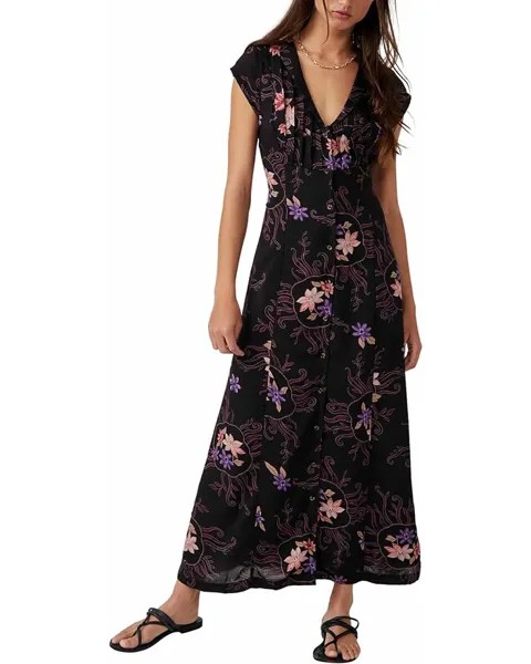 Платье Free People Rosemary Printed Midi, цвет Night Combo