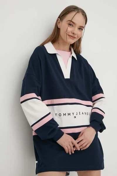 Хлопковая толстовка Tommy Jeans, темно-синий