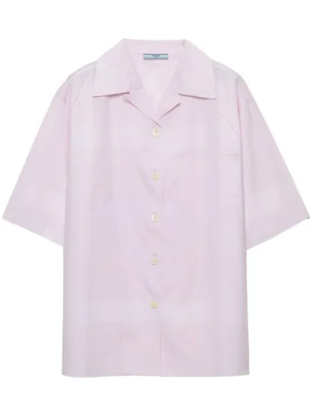 Prada клетчатая хлопковая рубашка, розовый