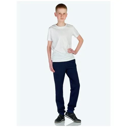 Школьные брюки джоггеры Микита, спортивный стиль, пояс на резинке, манжеты, размер 140, черный