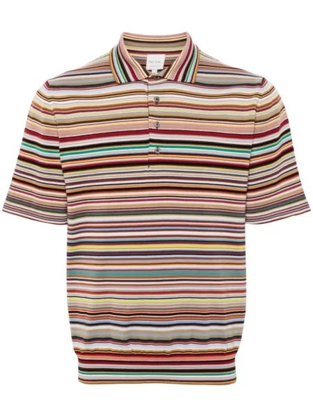 Paul Smith рубашка поло в разноцветную полоску, зеленый