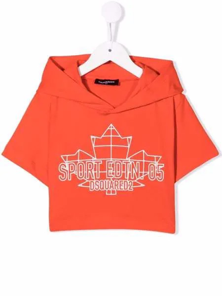 Dsquared2 Kids футболка с капюшоном и принтом