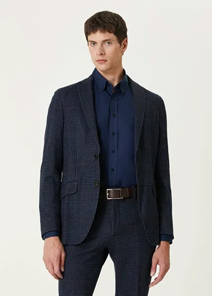 Клетчатый пиджак Etro, синий