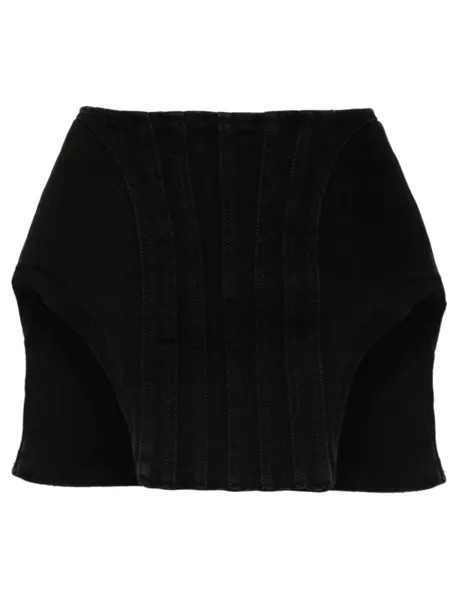 Mugler мини-юбка из денима с подкладкой, черный