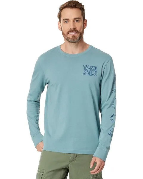 Футболка Life is Good Outdoor Icons Long Sleeve Crusher, цвет Smoky Blue
