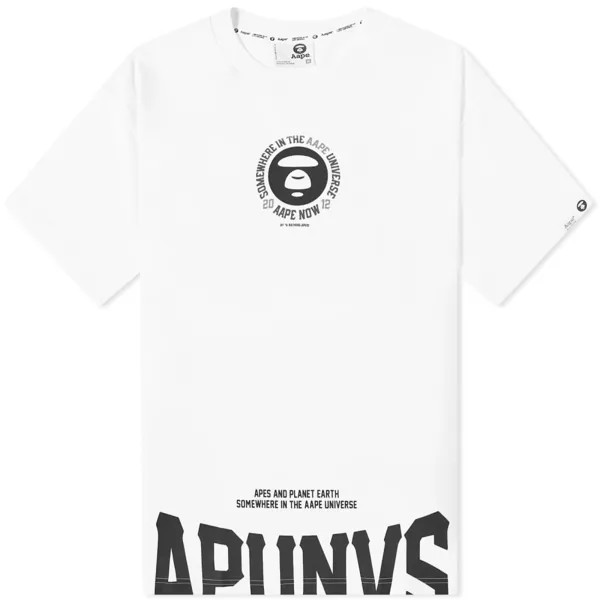 Футболка оверсайз с принтом AAPE Street Baseball, белый