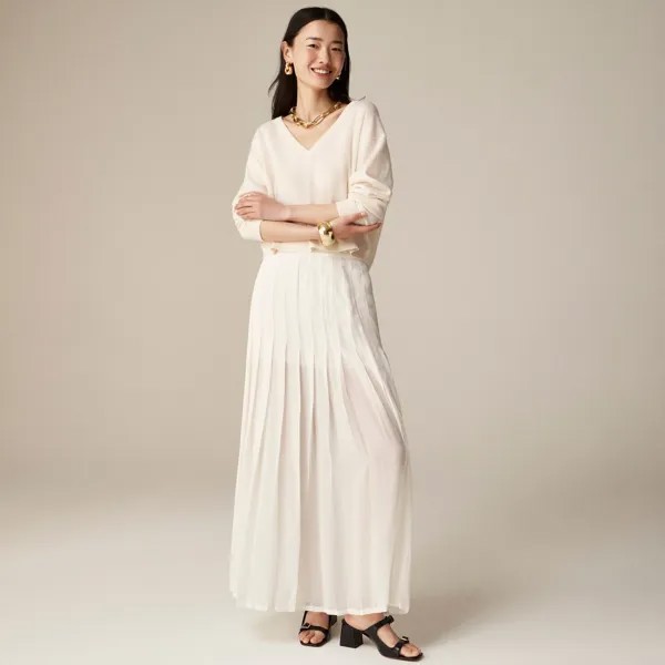 Юбка макси из коллекции из легкого шифона J.Crew, белый