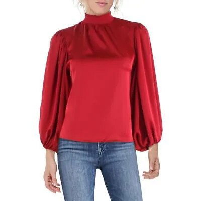 Женская красная плиссированная блузка с воротником-стойкой Vince Camuto, рубашка XS BHFO 6202