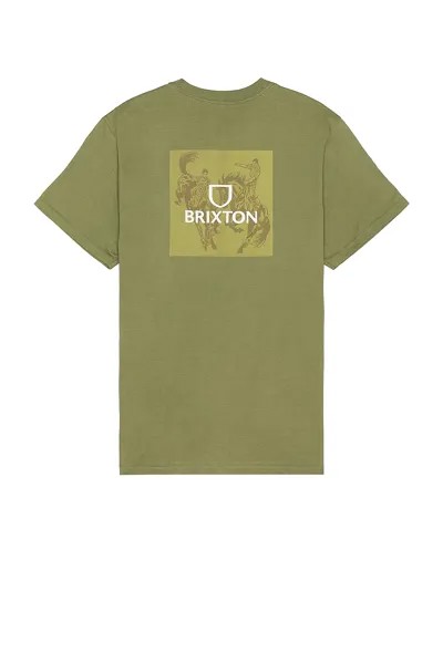 Футболка Brixton Alpha Square Short Sleeve Standard, цвет Olive Surplus