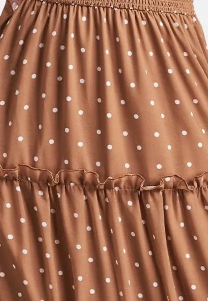 Платье макси Polka Dot Goddiva, коричневое