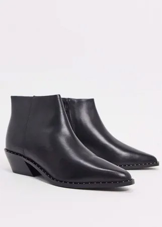 Черные кожаные ботинки челси в стиле вестерн ASOS DESIGN-Черный цвет