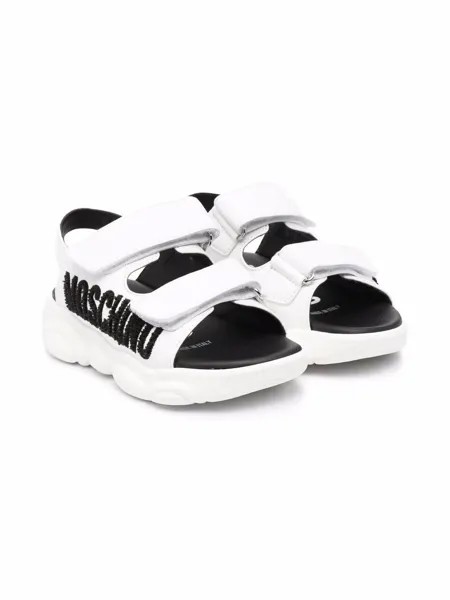 Moschino Kids сандалии на липучках с логотипом