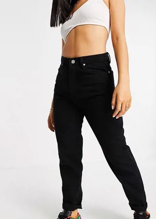 Черные джинсы из переработанного денима в винтажном стиле с завышенной талией Missguided Petite-Черный цвет
