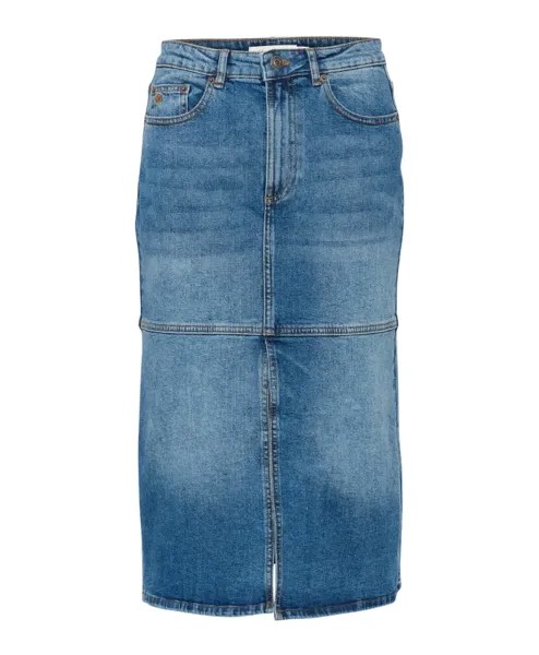 Классная джинсовая юбка с разрезом спереди Inwear, синий