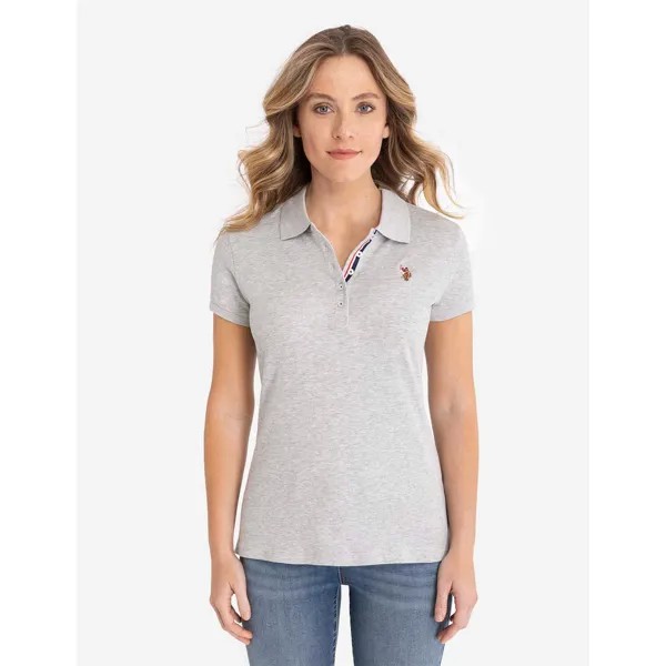 Футболка-поло U.S. Polo Assn. Solid Interlock, светло-серый