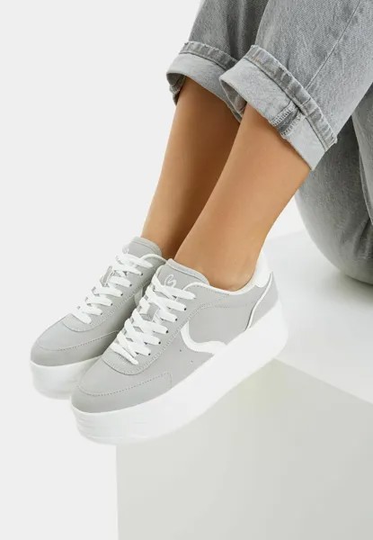 Кроссовки низкие CONTRAST Bershka, цвет grey