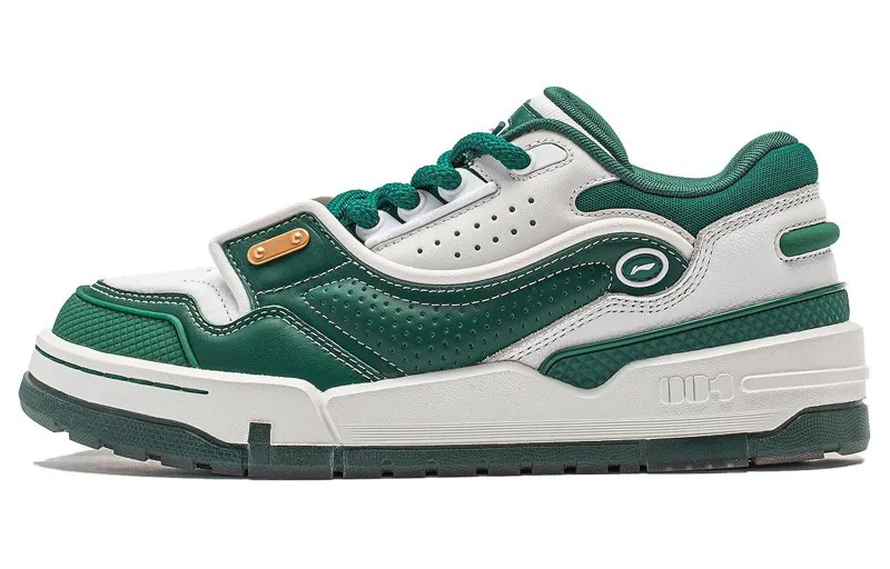 Кроссовки LINING 001 BTC Skateboarding Shoes Women's Low-top Champagne White/perpetual Green, зеленый