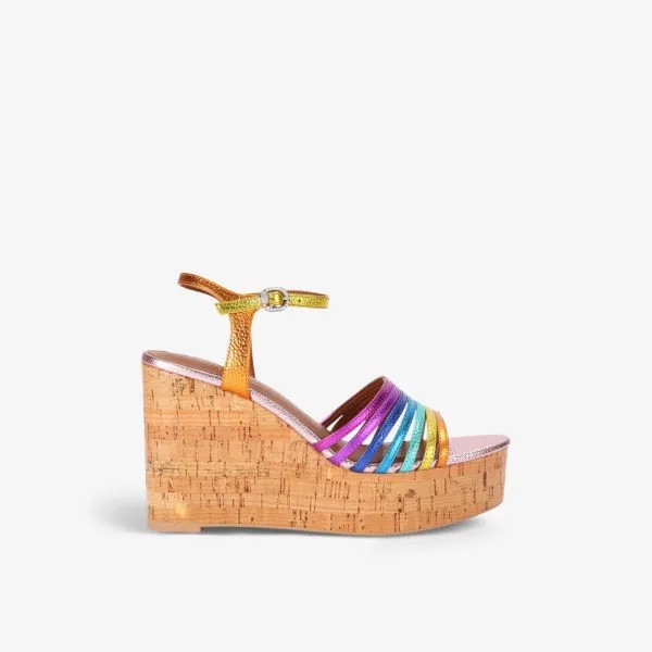 Эспадрильи pierra на танкетке с радужным принтом Kurt Geiger London, мультиколор