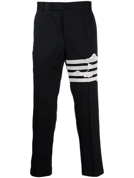 Thom Browne брюки чинос Unconstructed с полосками 4-Bar, синий