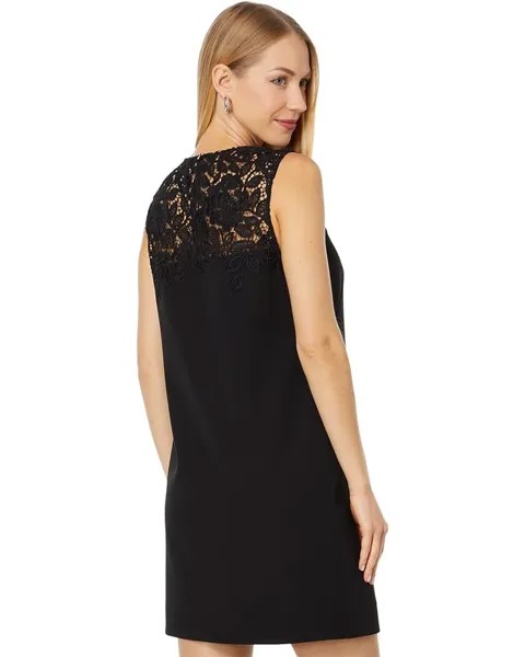 Платье Kate Spade New York Ribbon Lace Applique Crepe Dress, черный