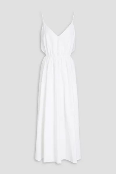 Платье Carmen из эластичного поплина со сборками Halston, белый