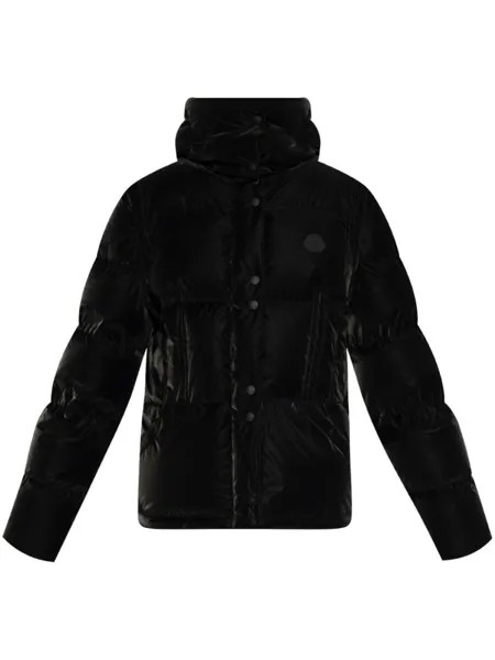 Moncler куртка с логотипом-нашивкой, черный