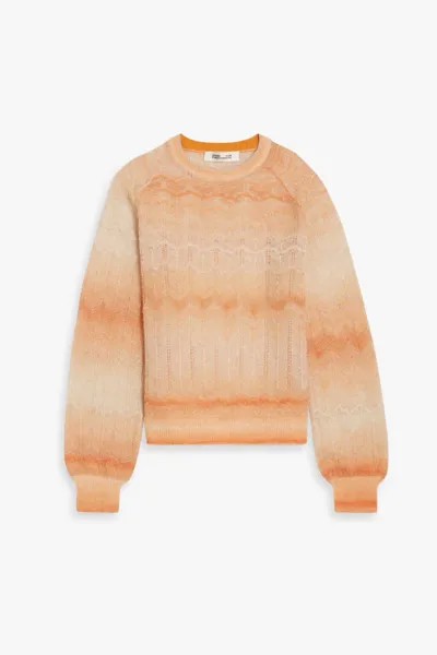 Джандина вязаный крючком свитер с эффектом металлик деграде Diane Von Furstenberg, пастельно-оранжевый