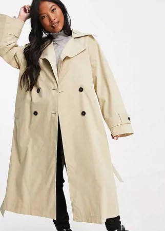 Тренч с комбинированным принтом в клетку ASOS DESIGN Petite-Multi