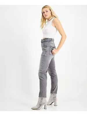 GUESS Женские серые джинсы скинни с высокой талией и поясом W30\L29