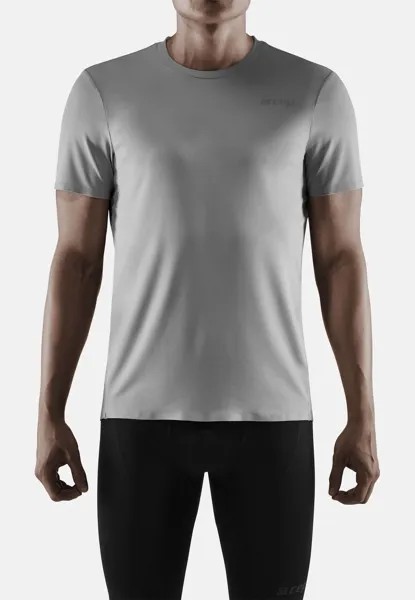 Футболка с принтом RUN SHORT SLEEVE CEP, цвет grey