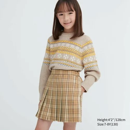 Юбка Uniqlo, размер 3-4Y(110), бежевый