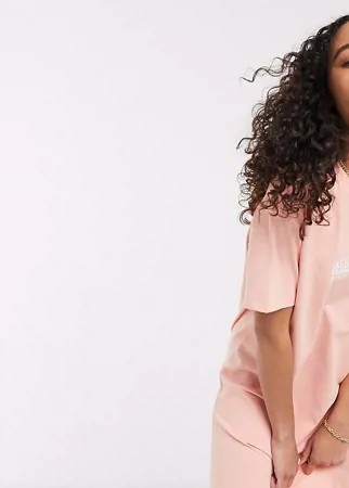 Розовое платье-футболка Napapijri эксклюзивно для ASOS-Розовый