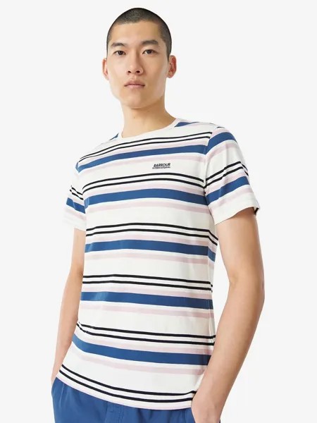 Футболка Barbour International Norwood Stripe с круглым вырезом, белый шепот