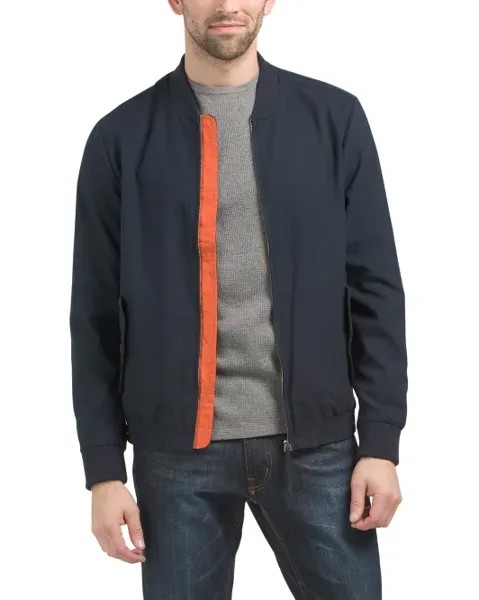 Бомбер, окрашенный в пряжу Scotch & Soda, синий