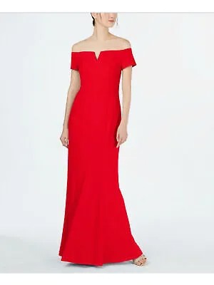 CALVIN KLEIN Женское красное вечернее платье-карандаш в полный рост с короткими рукавами 6