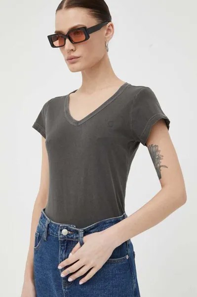 Хлопковая футболка G-Star Raw, серый