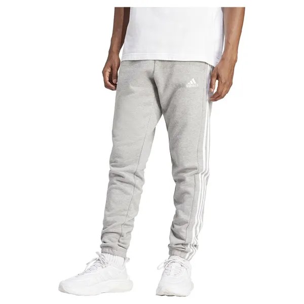 Джоггеры adidas Essentials French Terry Tapered Elastic Cuff 3 Stripes Joggers, серый