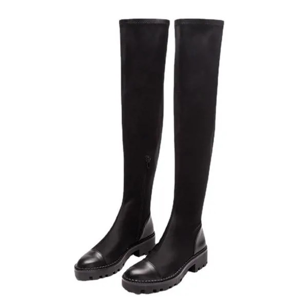 Ботфорты ZA женские зимние, тонкие сапоги-носки, толстая подошва, рыцарские сапоги для дымохода