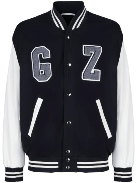 Giuseppe Zanotti flocked-logo varsity bomber jacket, черный
