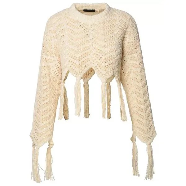 Свитер linen blend cropped sweater Alanui, бежевый